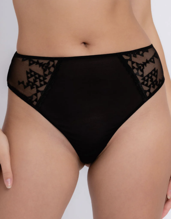 Centre Stage Deep Thong - Black